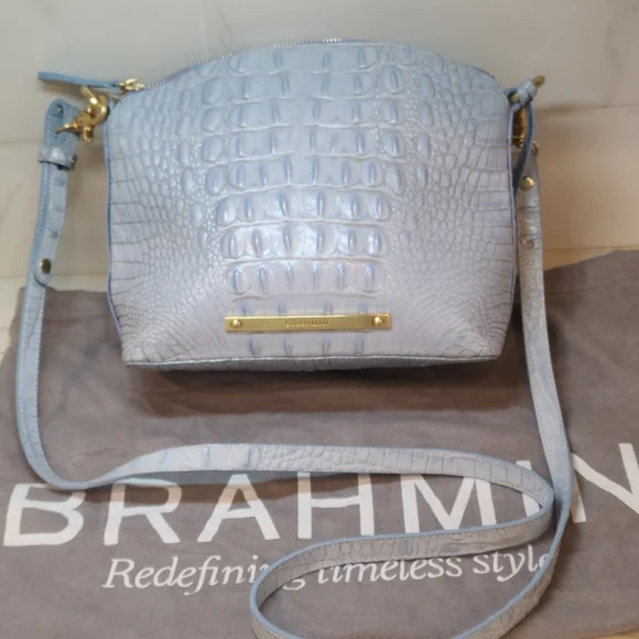 SOLD Brahmin Light Blue Mini Duxbury Melbourne Shoulder Bag EUC - Picture 2 of 16
